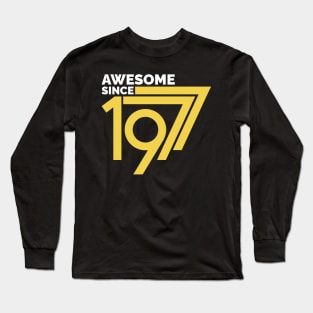 Retro Vintage Awesome Since 1977 Birthday Long Sleeve T-Shirt